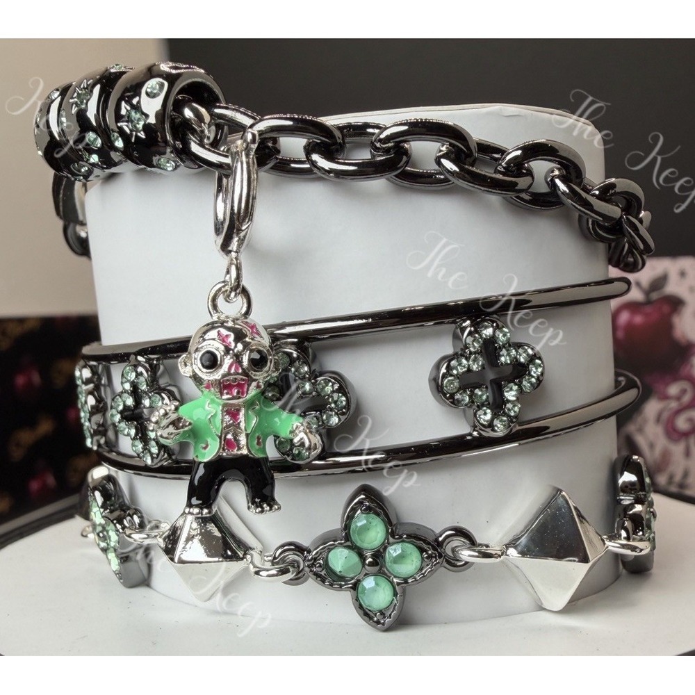 Bomb Party Halloween 26 Stack ST33624 Zombie Nights Silver Plated Bracelet Set